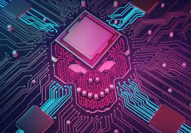 Computadores em um data center com GPUs Nvidia sendo utilizadas para processamento de IA, simbolizando a vulnerabilidade a ataques de Rowhammer.