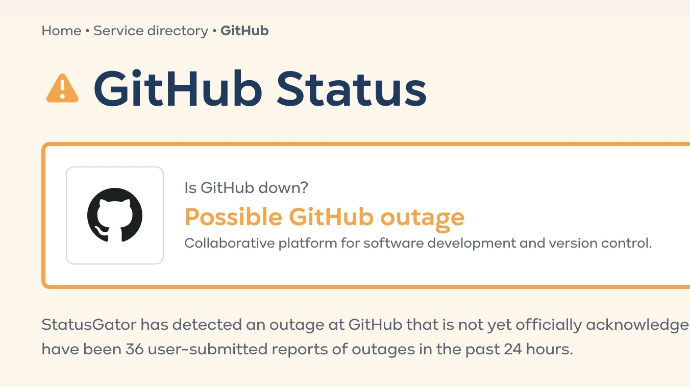 Captura de tela da plataforma GitHub mostrando código e elementos de interface. Um símbolo de erro pode estar visível.