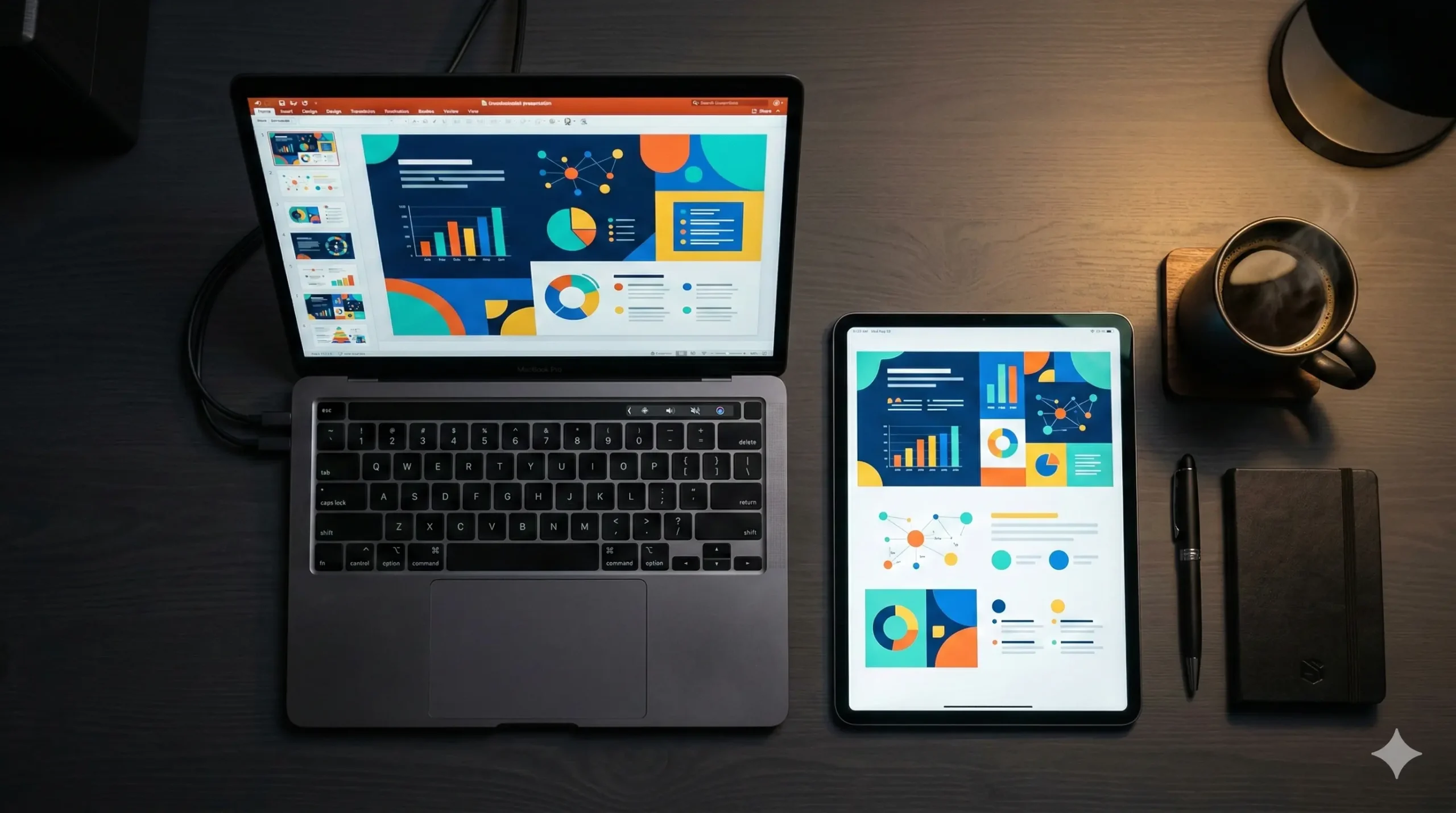 Captura de tela do AI Pitch Deck Generator mostrando uma interface de usuário gerando um deck de apresentação com IA.