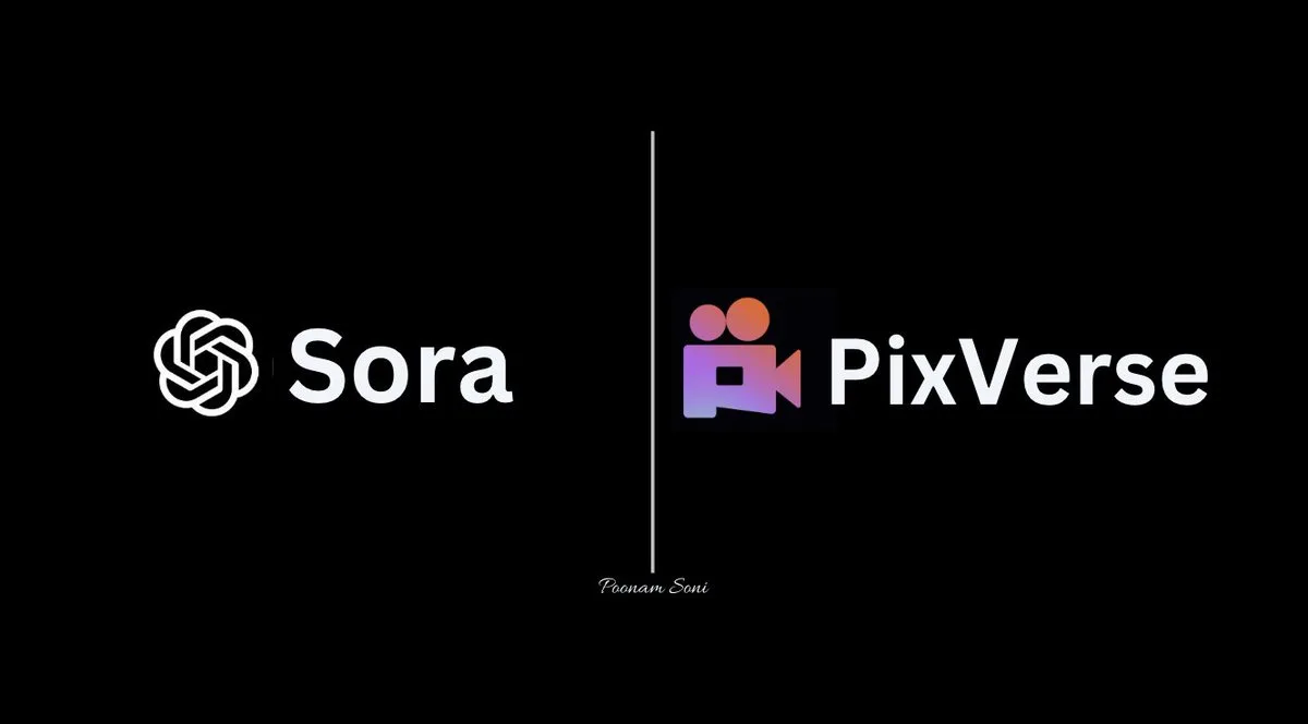 Comparativo lado a lado das interfaces de geração de vídeo do PixVerse e do Sora, destacando suas diferenças e propostas para criadores.