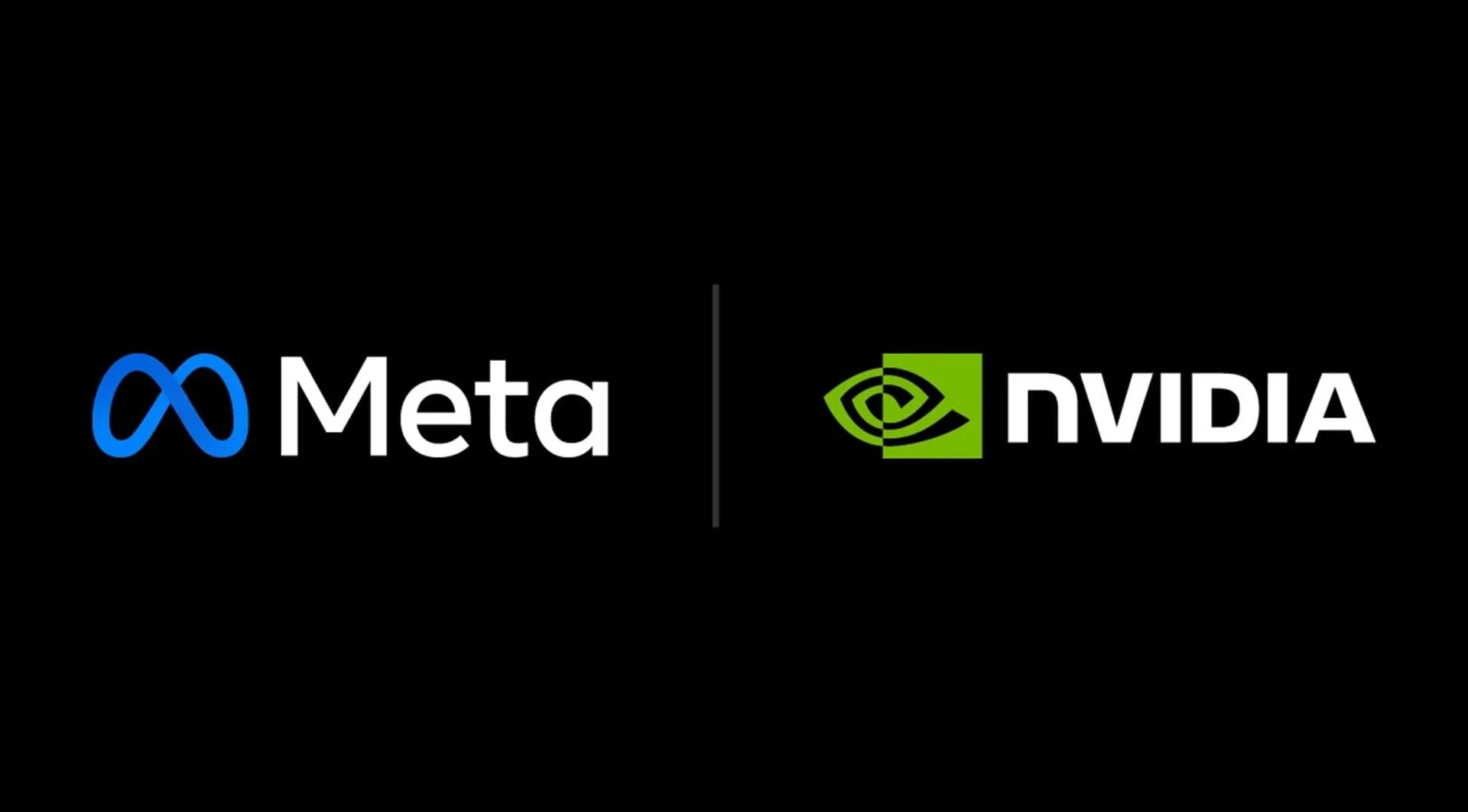 Logos da Meta e Nvidia flutuando em um ambiente digital, simbolizando a parceria para impulsionar a inteligência artificial.