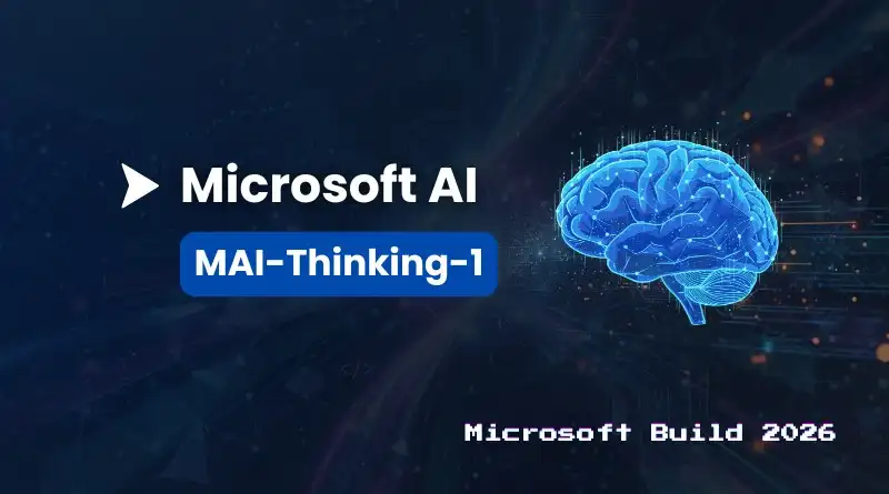 Logotipo da Microsoft AI e representação abstrata de inteligência artificial ou rede neural.