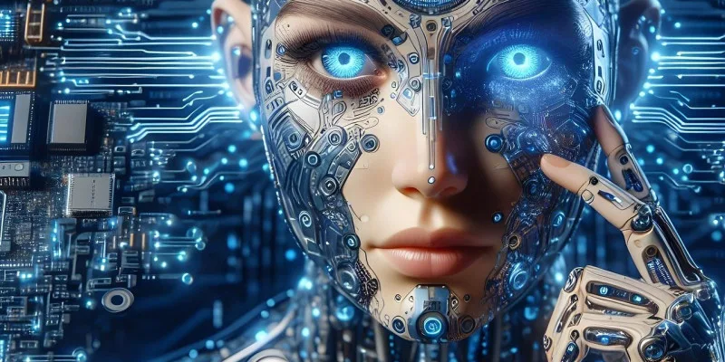 Ilustração de um chatbot conectando pessoas virtualmente, simbolizando o networking mediado por IA do Mingle.