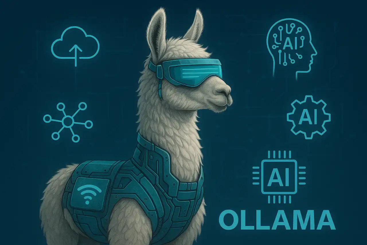 Logos do Ollama e MLX da Apple, simbolizando a integração para IA em Macs