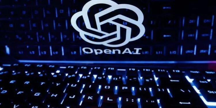 Logotipo da OpenAI, responsável pelo ChatGPT, sobre um fundo futurista, simbolizando inovação tecnológica e o boom da inteligência artificial.