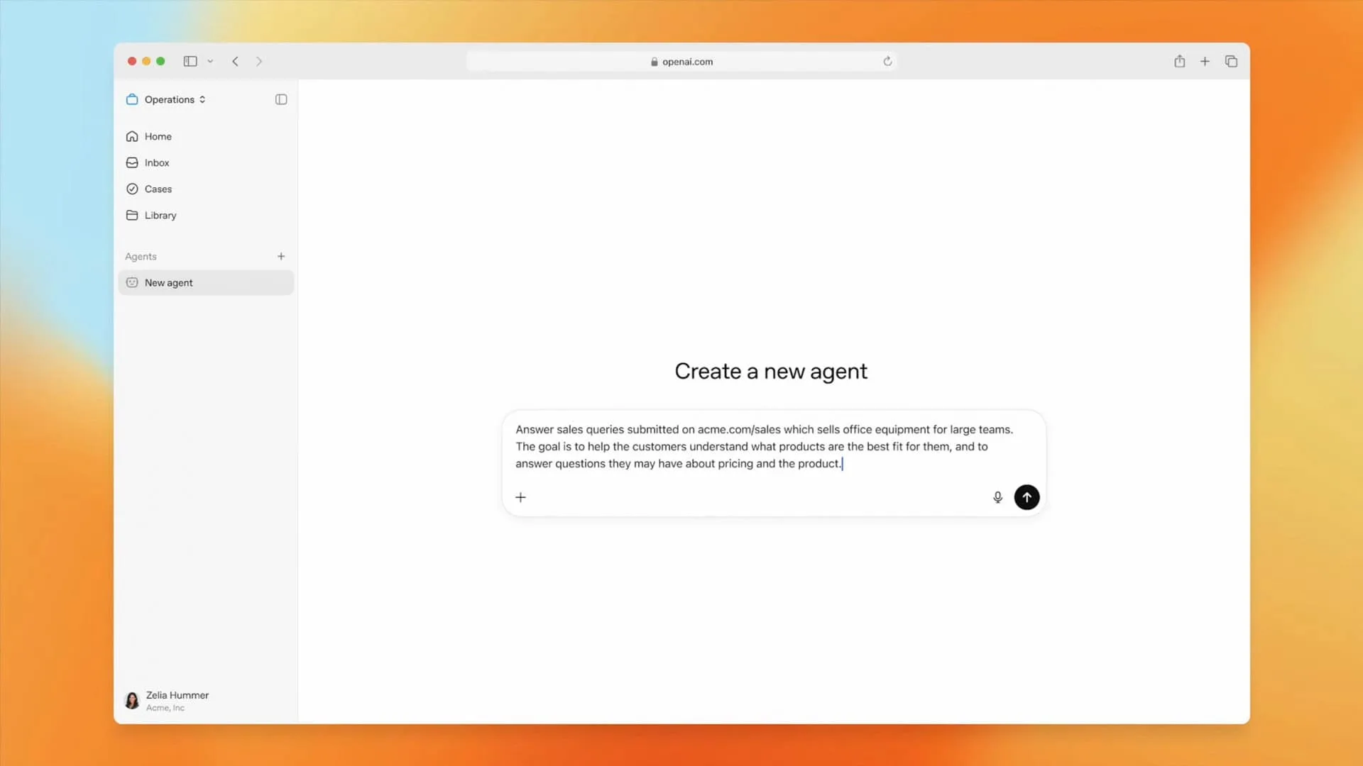Representação digital de inteligência artificial com logotipos da OpenAI e engrenagens, simbolizando automação empresarial.