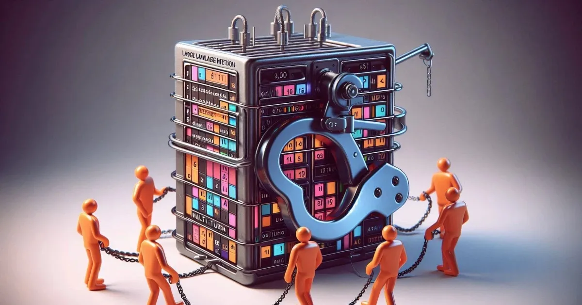 Uma imagem abstrata representando o conceito de inteligência artificial ou hacking, com linhas de código e símbolos de segurança.