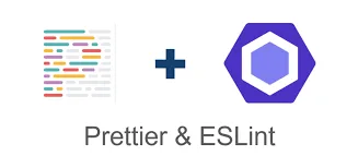 Ilustração de ícones de ferramentas (Prettier e ESLint) trabalhando de forma independente, simbolizando a separação de suas funções e um código otimizado.