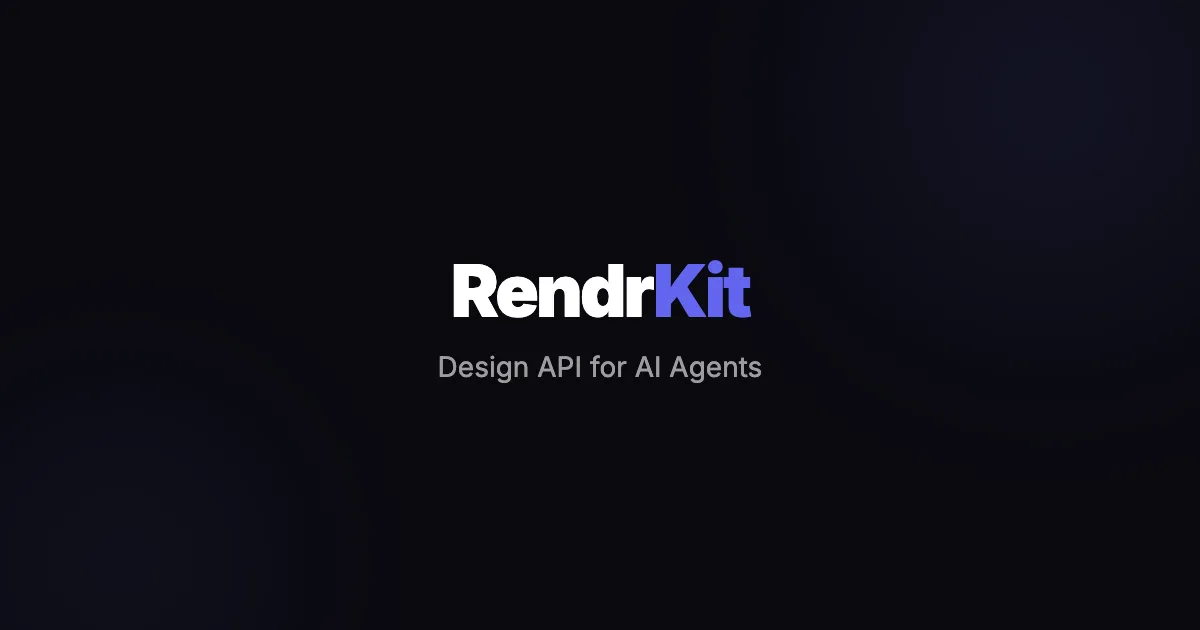 Ilustração de um agente de IA criando um design visual complexo em uma tela, simbolizando a funcionalidade do RendrKit.