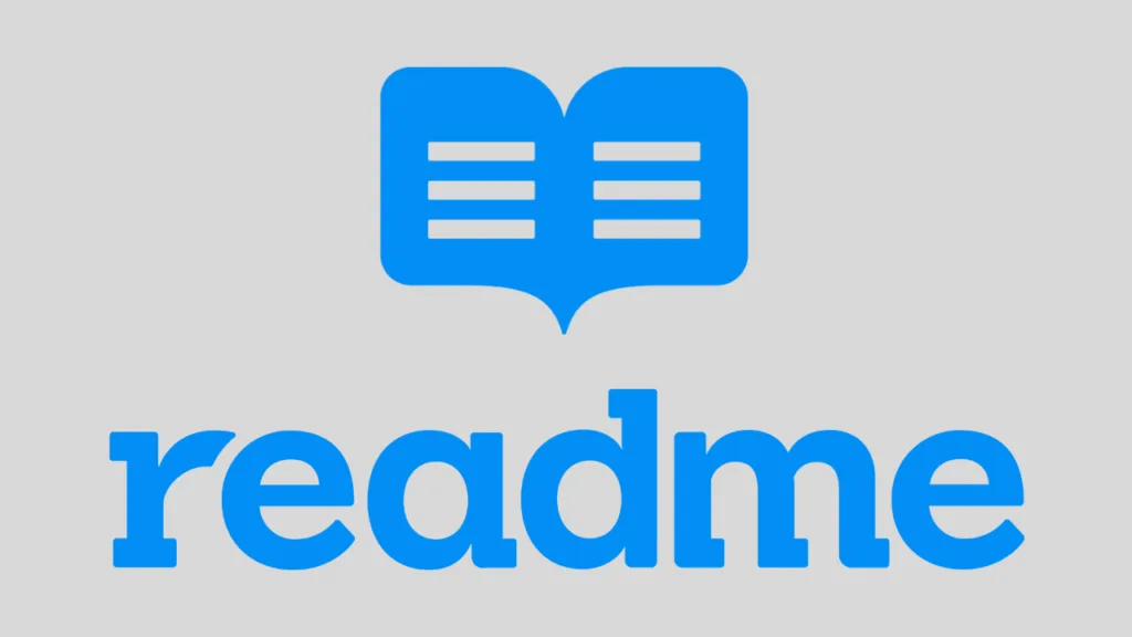 Um arquivo README.md aberto em um editor de código, com destaque para a documentação e sua potencial transformação em website.