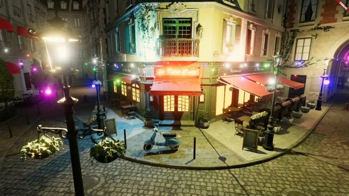 Imagem conceitual do motor gráfico Fluorite da Toyota, mostrando elementos de interface e código em um ambiente de desenvolvimento.