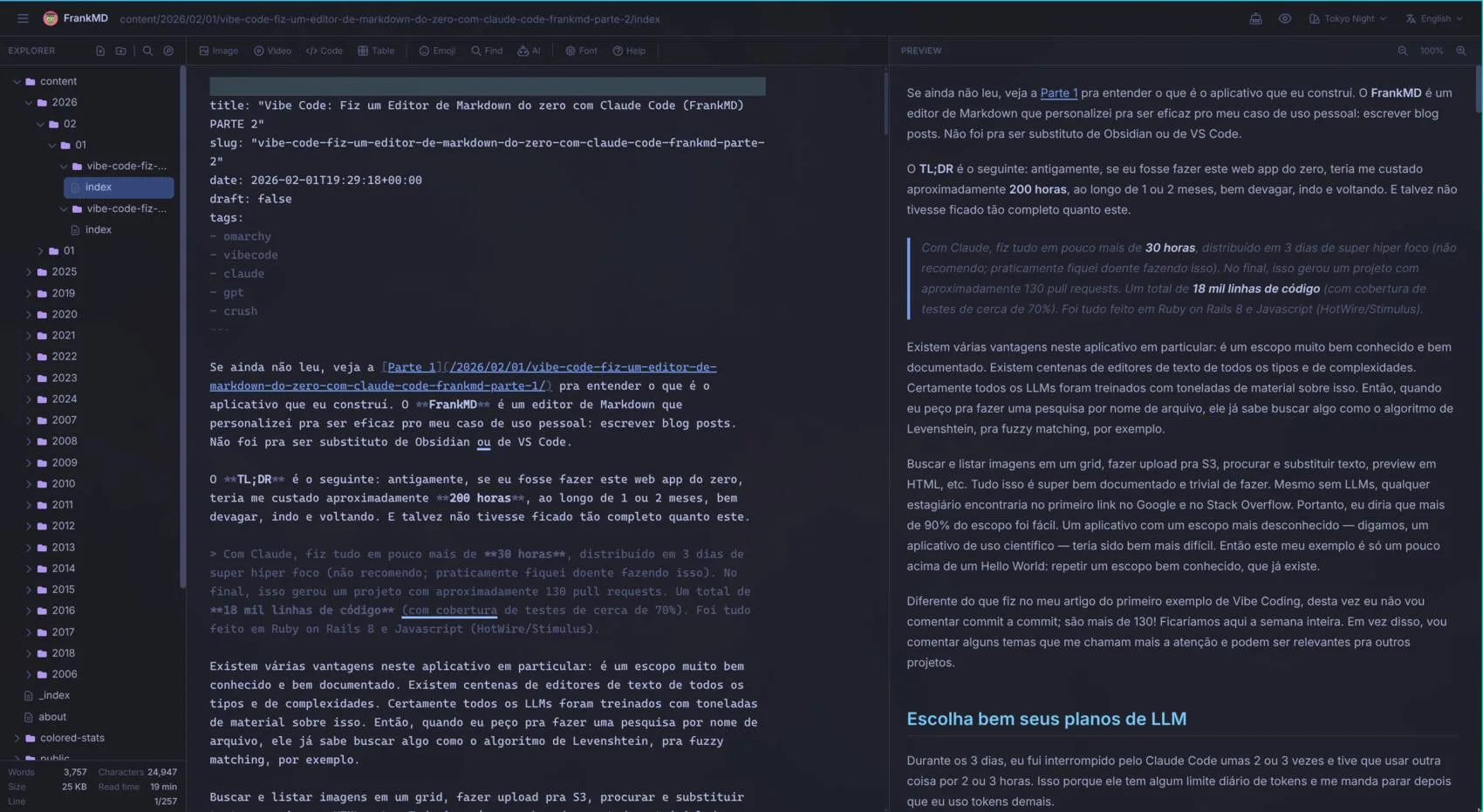 Exemplo de plano em Markdown para organizar tarefas de programação com IA, gerado com GPT-4o.