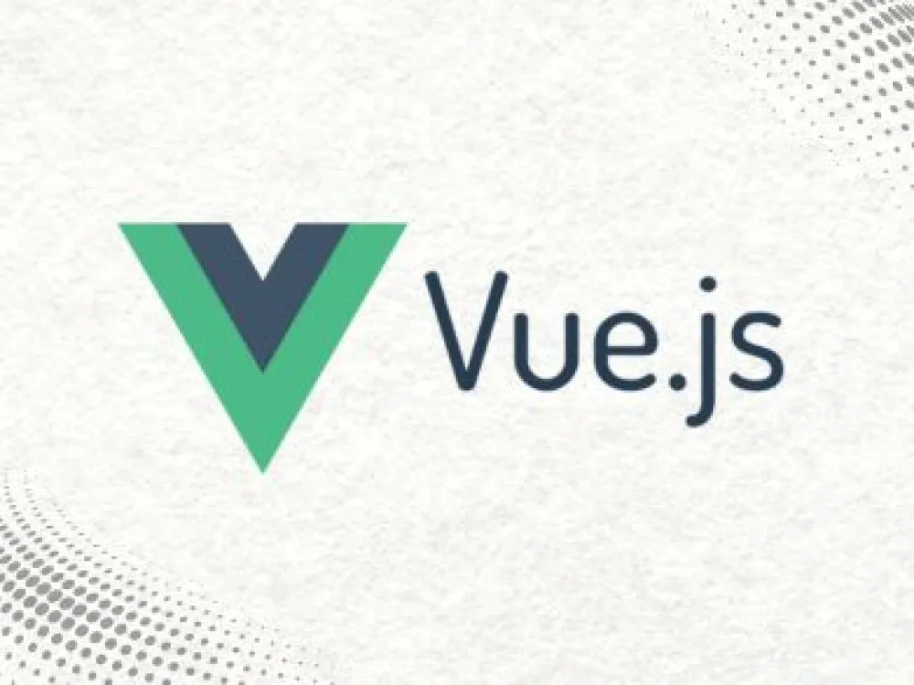 Ícone do Vue.js com o logotipo na cor verde, representando as funcionalidades avançadas do framework para desenvolvimento web.