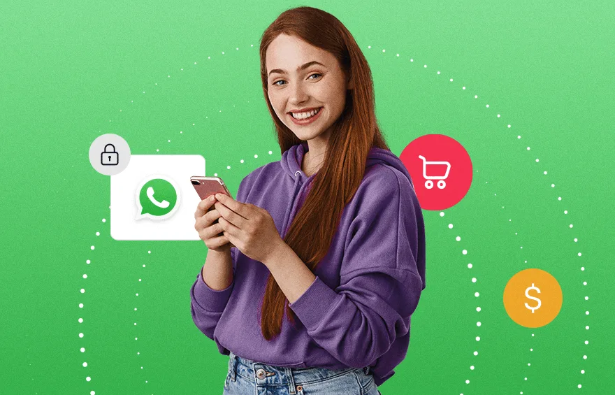 Logotipo do ChatGPT parcialmente visível ao lado do ícone do WhatsApp, simbolizando a integração da inteligência artificial no aplicativo.